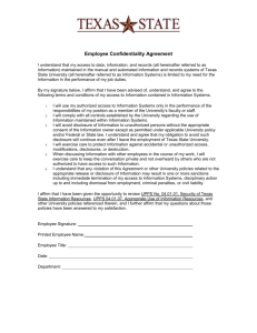 Sample Employee Non-Disclosure Agreement