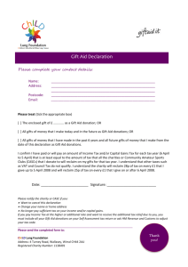 ChILD donation gift aid form
