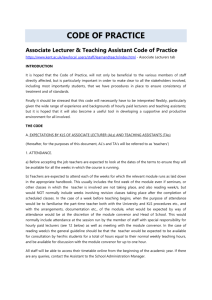 Associate Lecturer & Teaching Assistant Code of