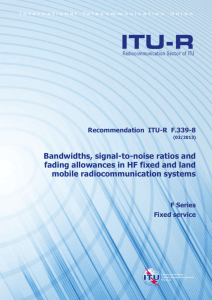 RECOMMENDATION ITU-R F.339-8 - Bandwidths, signal-to