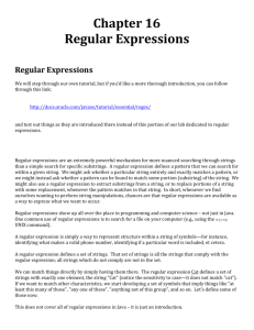 Representing Regular Expressions in Java