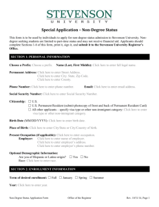 Non-Degree Application Form