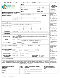 Hospital Narcotic Infusion Therapy Referral Form