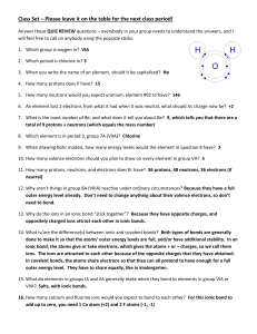 Answers to the 23 questions about atoms and molecules from the