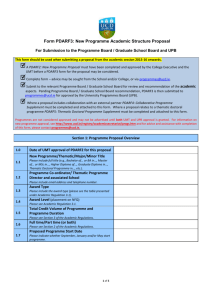 Form PDARF3: New Programme Academic Structure Proposal