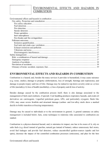 Environmental effects and hazards in combustion