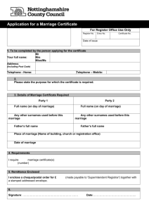 Application for a Marriage Certificate [Word]
