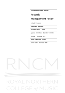 Royal Northern College of Music Records Management Policy