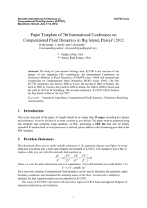 Abstract Template of Parallel CFD International Conference in