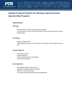 Sample Proposal Outline for Writing a Special Events Sponsorship