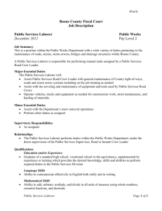 Boone County Fiscal Court Job Description Public Services Laborer