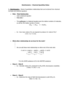 Stoichiometry – Chemical Quantities Notes 1. Stoichiometry – Study