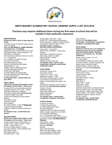 smith magnet elementary school generic supply list 2015-2016