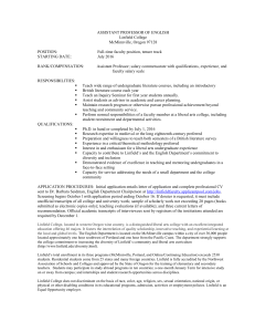 Assistant Professor Opening in English