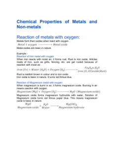 Chemical Properties of Metals and Non