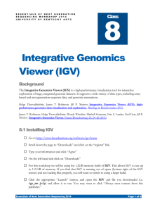 Integrative Genomics Viewer (IGV) - Genome Projects at University