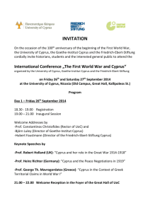 International Conference „The First World War and Cyprus“
