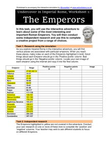 Worksheet 1: The Emperors