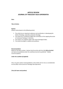 article review journal of theology sola experientia