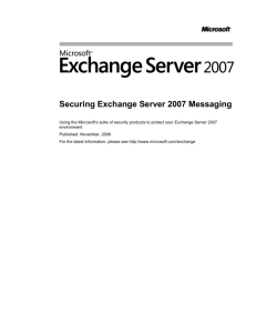 Securing Exchange Server 2007 Messaging