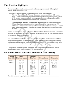 Universal General Education Transfer (Core Courses)