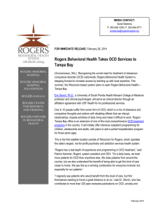 Rogers Behavioral Health Takes OCD Services to Tampa Bay