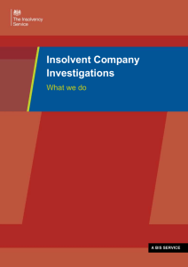 Insolvent company investigations: what we do