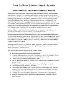 Student Employee Contract and Confidentiality Agreement
