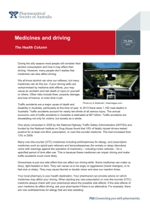 Medicines and driving - Pharmaceutical Society of Australia
