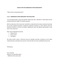Covering Letter Template - International Journal of Advanced