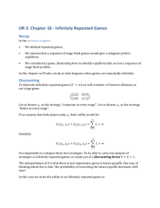 OR 3: Chapter 10 - Infinitely Repeated Games
