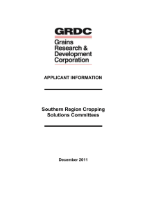 Southern Region Cropping Solutions application