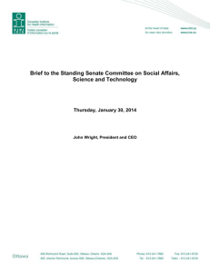 Brief to the Standing Senate Committee on Social Affairs