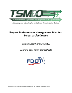 Project Performance Management Plan Template