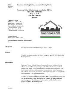 May 13, 2015 Minutes. - Downtown Boise Neighborhood Association
