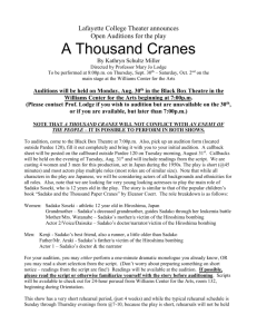 Cranes Audition Announcement w bd 8-8