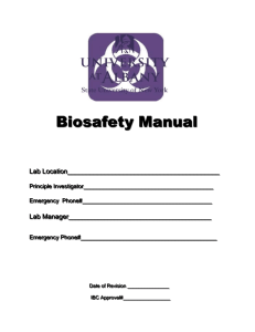 Priniciple Investigator`s Biosafety Manual Template