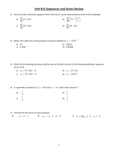 Unit #12 Sequences and Series Review