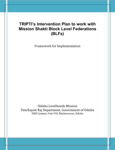 TRIPTI*s Intervention Plan to work with Mission Shakti Block Level