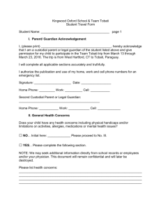 Team Tobati 2016 Parental Permission Form