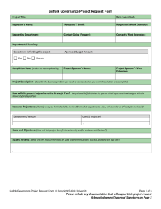 Suffolk Governance Project Request Form