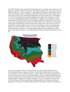 The USDA Hardiness Zone map divides North America into 11
