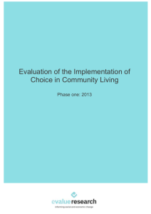 Evaluation of the Implementation of Choice in Community Living