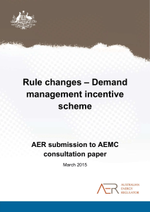 Demand management incentive scheme AER submission to AEMC
