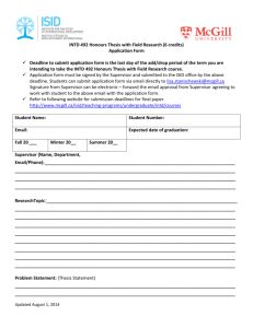 INTD 492 Application Form