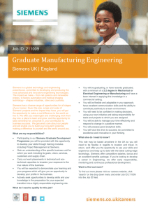 Graduate Manufacturing Engineering