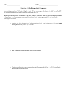 5 evolution allele frequency calculation practice handout