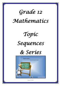 Grade 12 Mathematics (Sequences & Series)