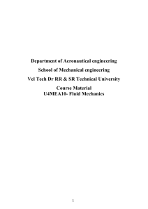 Fluid Mechanics - Vel Tech University