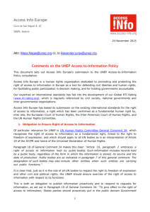 Comments on the UNEP Access-to-Information Policy